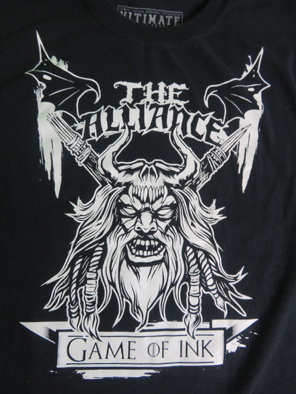 The Alliance Ultimate Tattoo Supply Game of Ink Black Large T-shirt