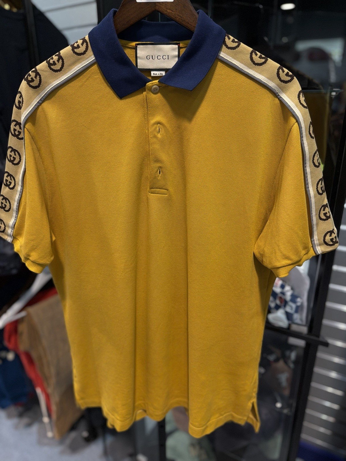 Gucci Polo T Shirt Yellow/Gold Size XXL $850 Retail 100% Authentic