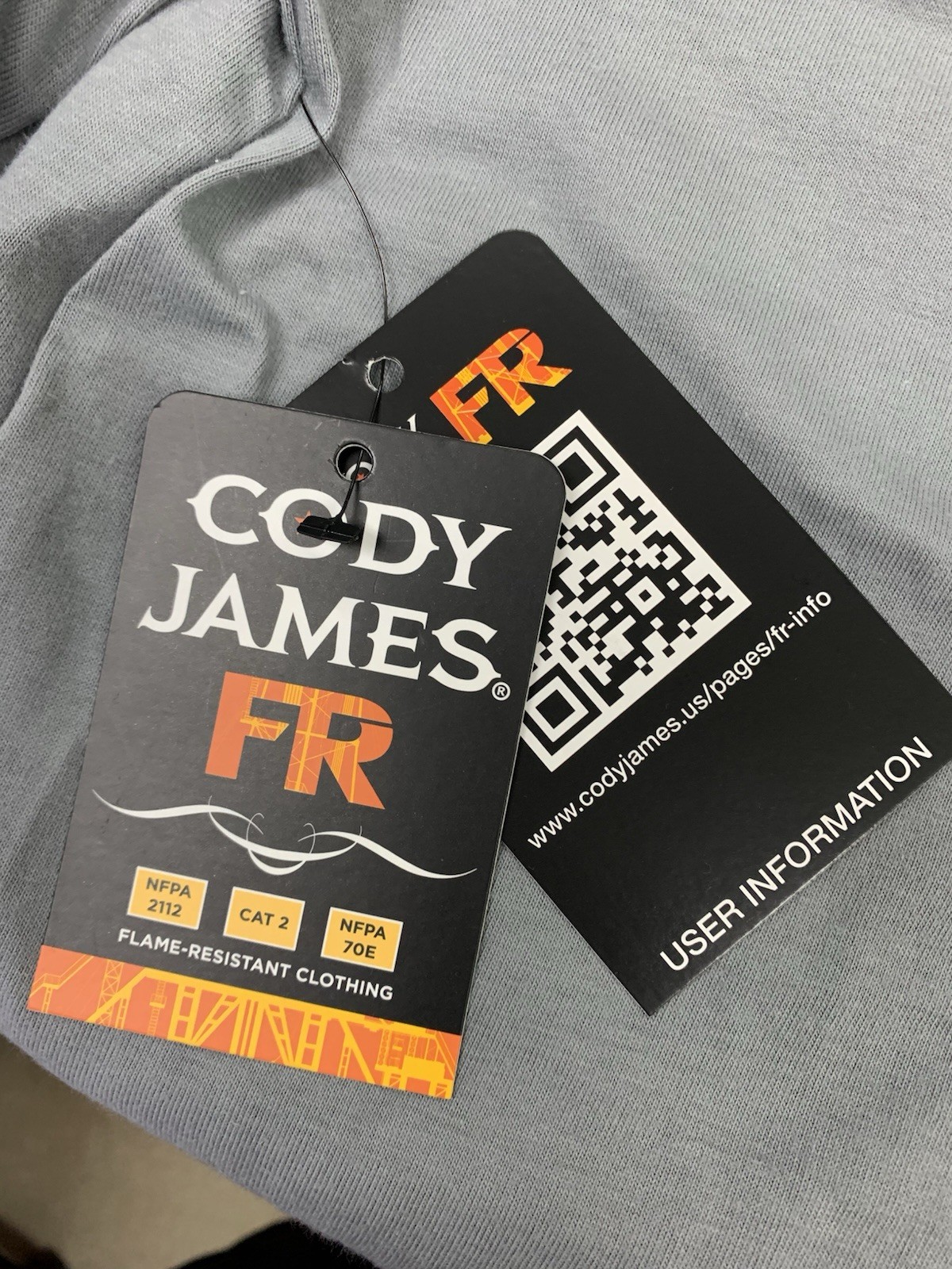 Cody James FR Flame Resistant Work Shirt Long Sleeve Light Grey Size Medium