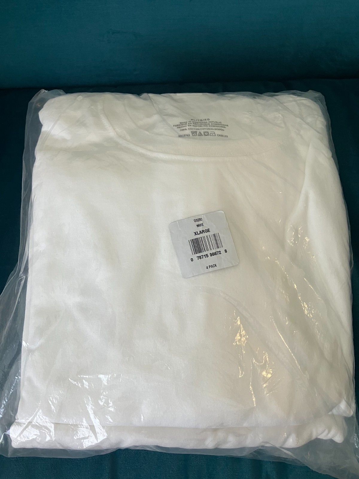 MENS XL WHITE HANES ESSENTIALS COTTON TSHIRT (SELLING TWO FOUR PACKS)