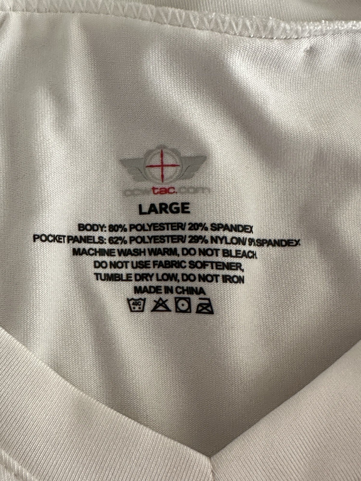 CCW Tactical Shirt Large White Compression Short Slv Concealed Carry Holster