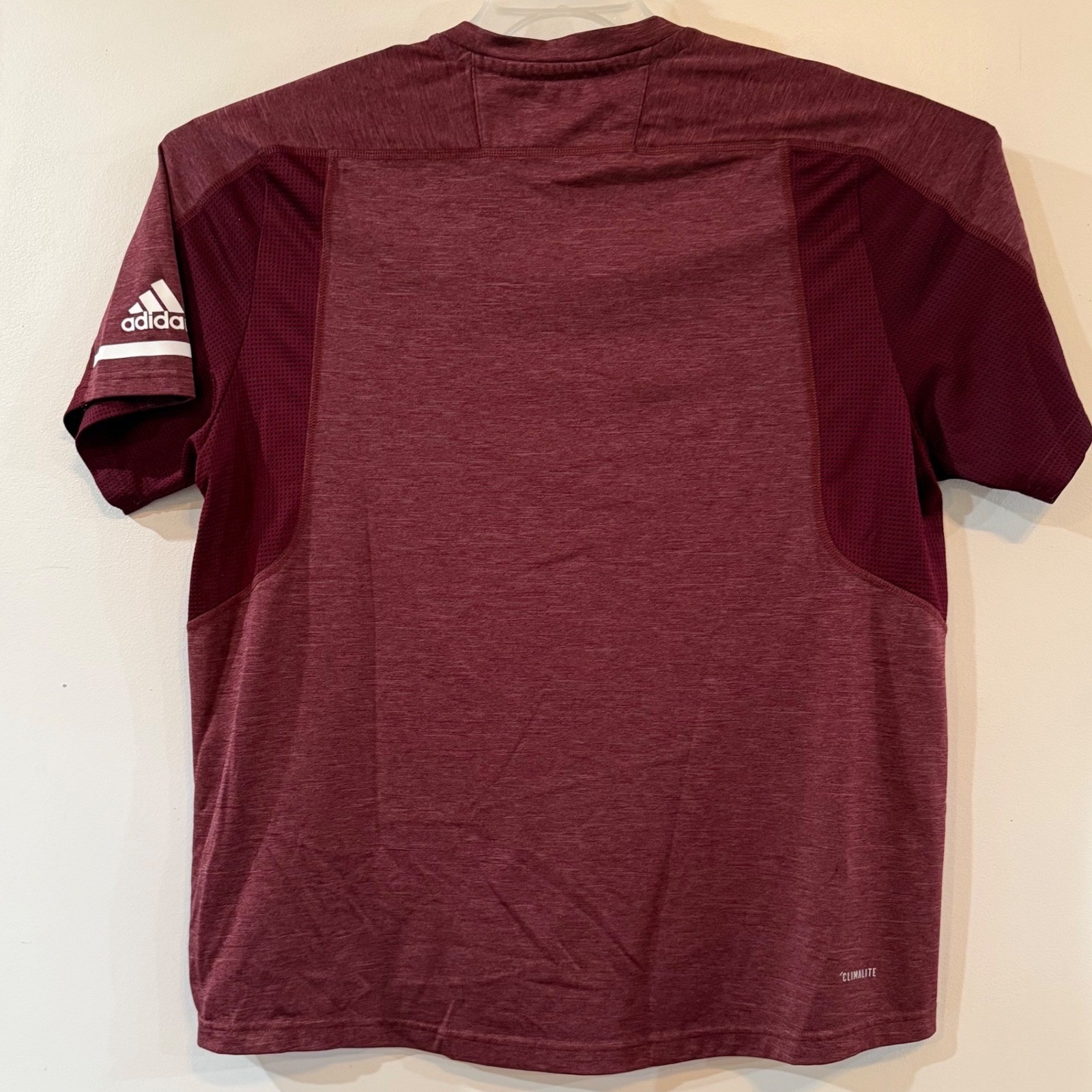 Adidas Mississippi State Bulldogs Mens Climalite Maroon Performance Shirt MSU L