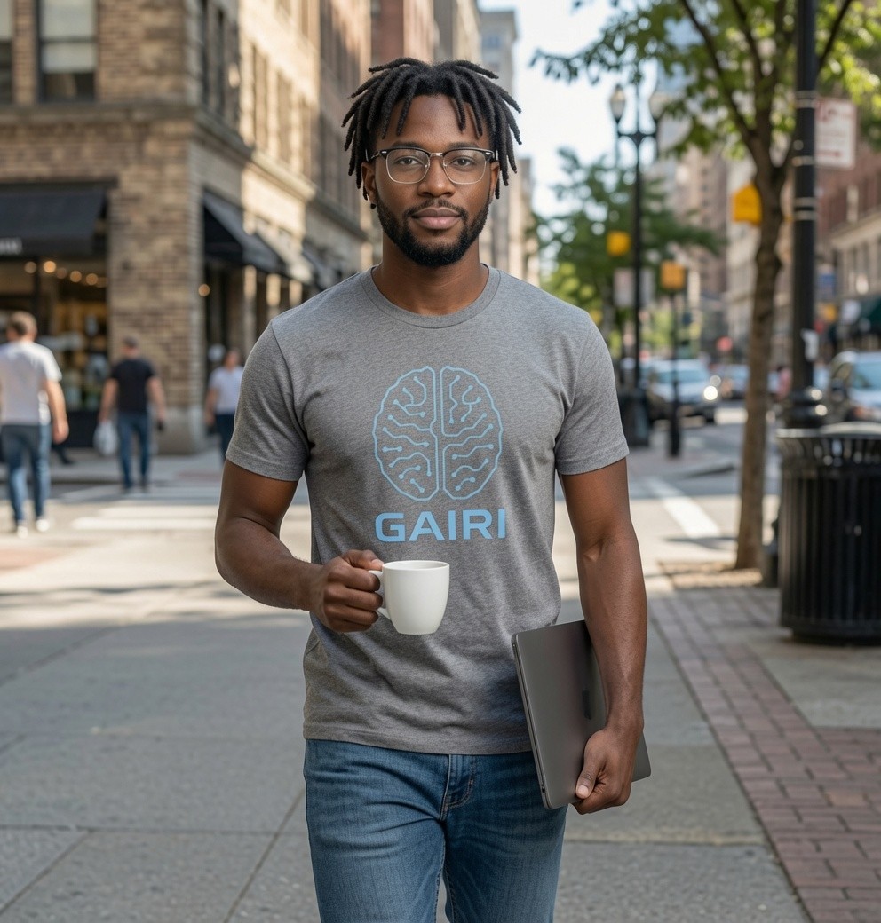 GAIRI – Generative AI Research Institute Unisex Graphic T-Shirt Navy or Gray