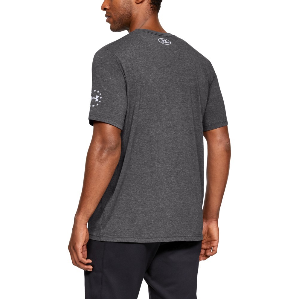 Under Armour 1333352 Men’s UA Freedom Big Flag USA T-Shirt, Graphite, Small