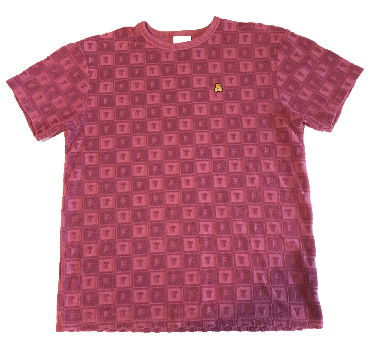 TEDDY FRESH Bear Logo Cotton Terry T-Shirt Purple Men’s Size L Streetwear