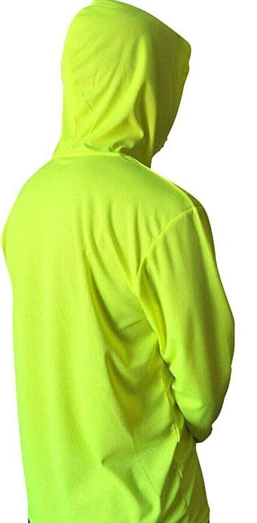 6 Pack Mens Hi Visibility Long Sleeve Hooded T-Shirt Hoodie Safety Wear SM-3X