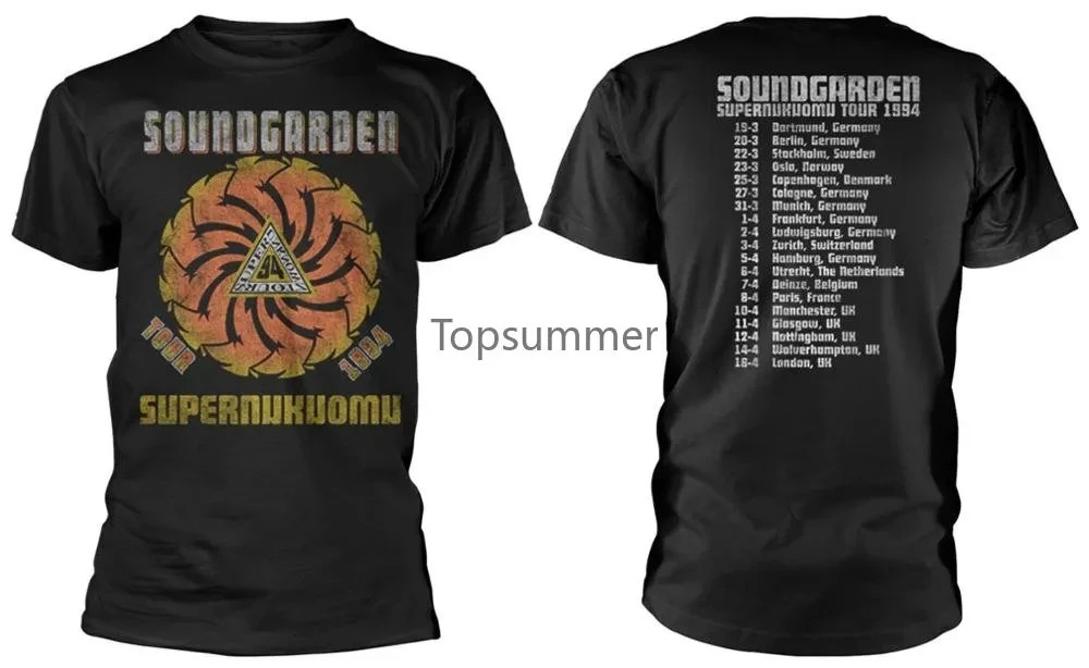 Soundgarden Superunknown Tour 94 T-Shirt Hot Selling 100% Cotton Tee Shirts New
