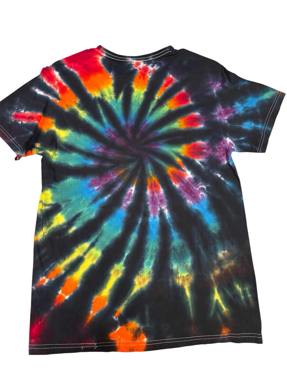 Handmade Tie Dye Shirt Mens Small Rainbow Neon Spiral 100% Cotton Pride Lbgqt