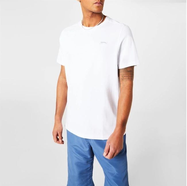 Slazenger Men’s Plain T-Shirt – White Size XL