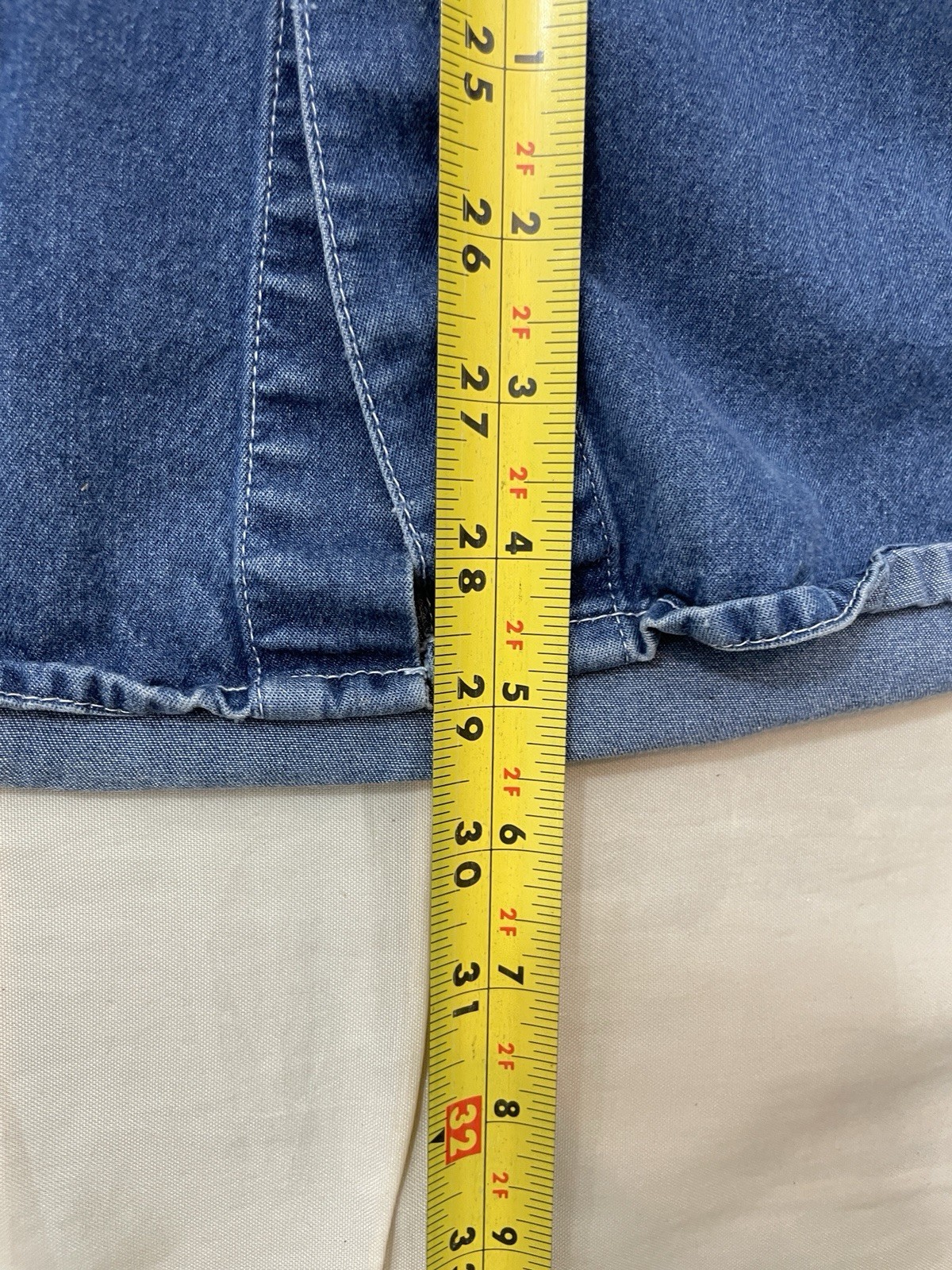 AB American Blue Mens L Blue Authentic Denim Cotton/Rayon SS Shirt