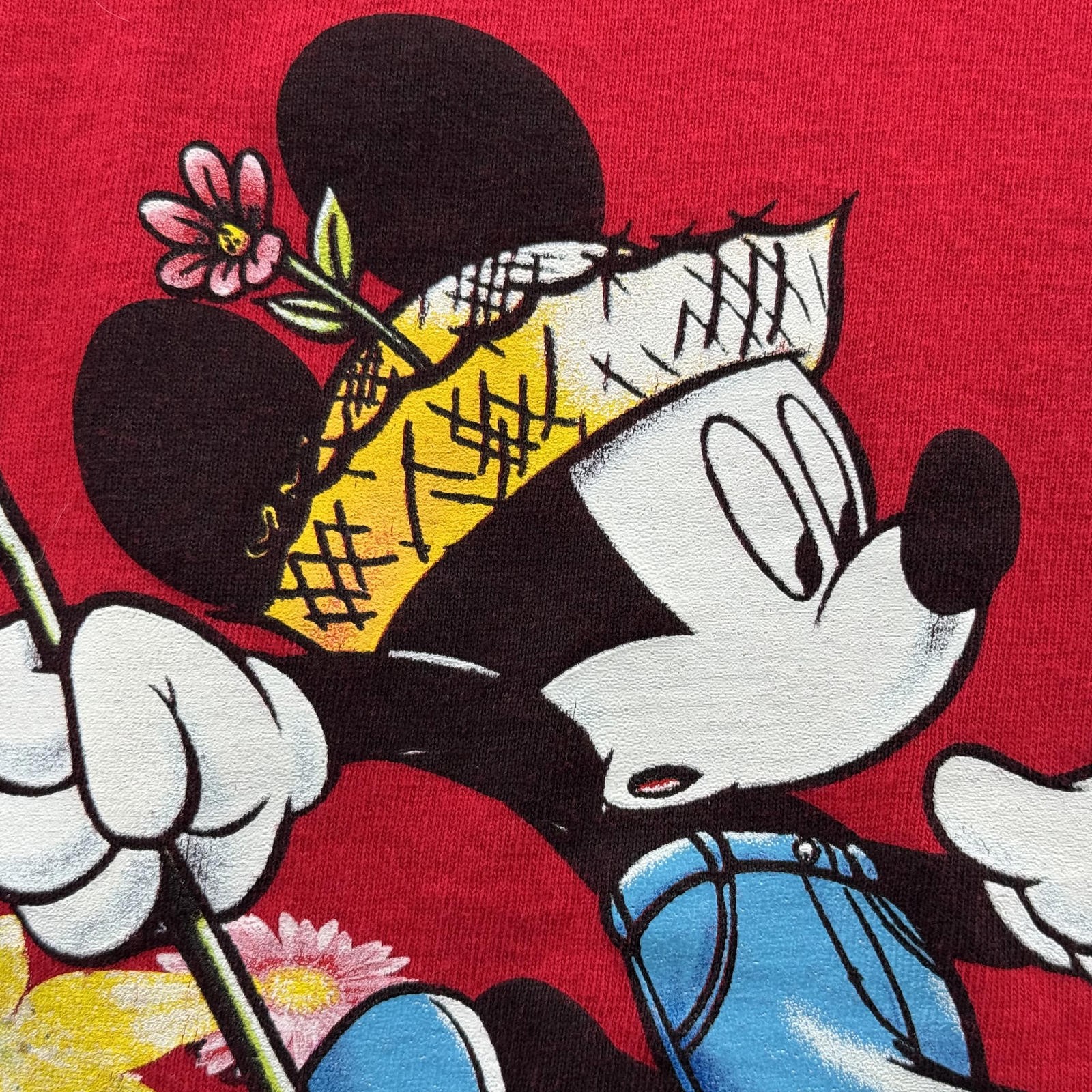 Vintage Mickey Unlimited Disney T-Shirt XL Red Mickey and Goofy Butterfly Net