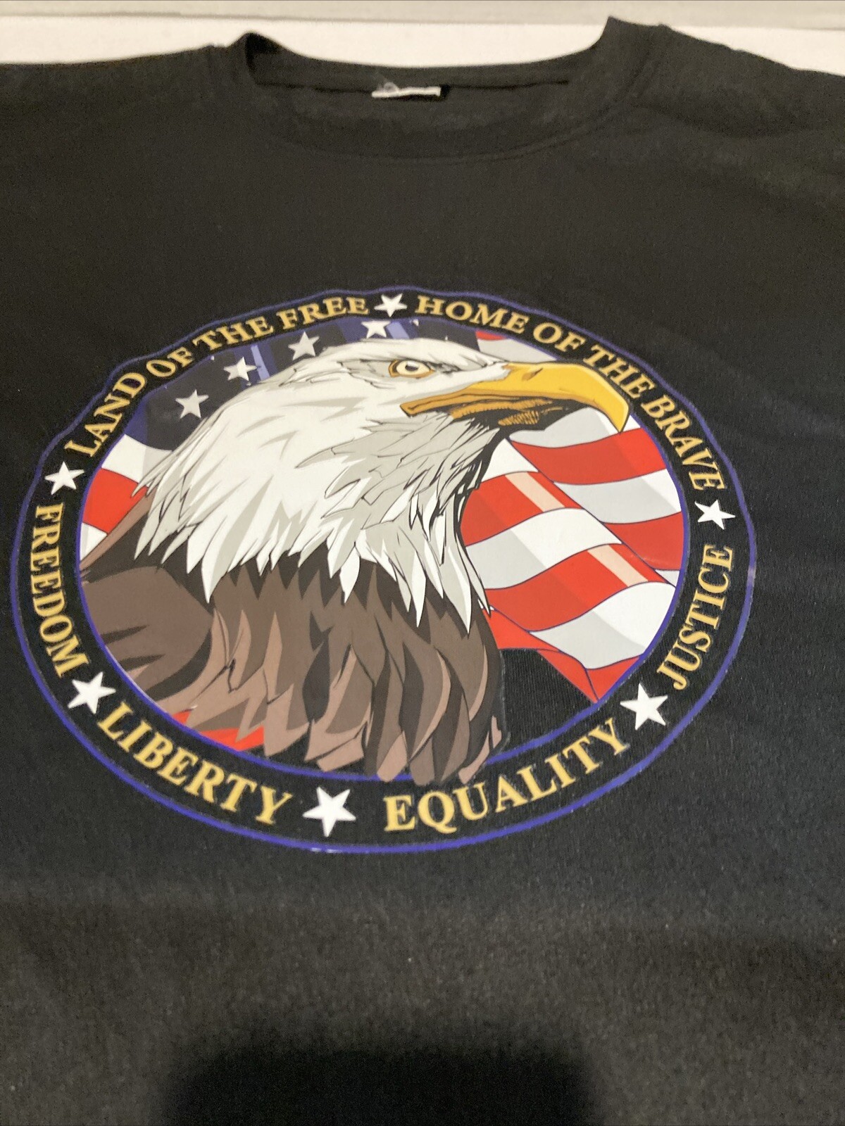 Patriotic T-Shirt Made Of Soft Polyester Fabric, Sz. L Men’s / Teens