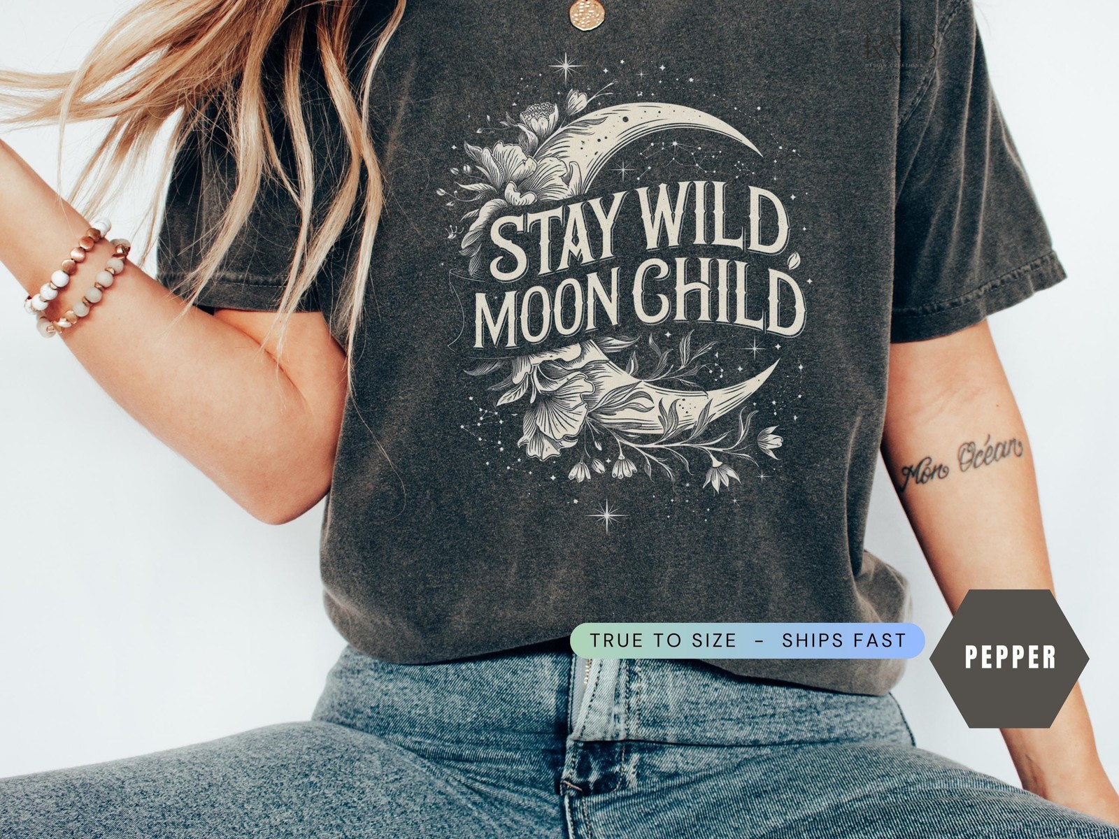 Stay Wild Moon Child Shirt Floral Celestial Tee Comfort Colors