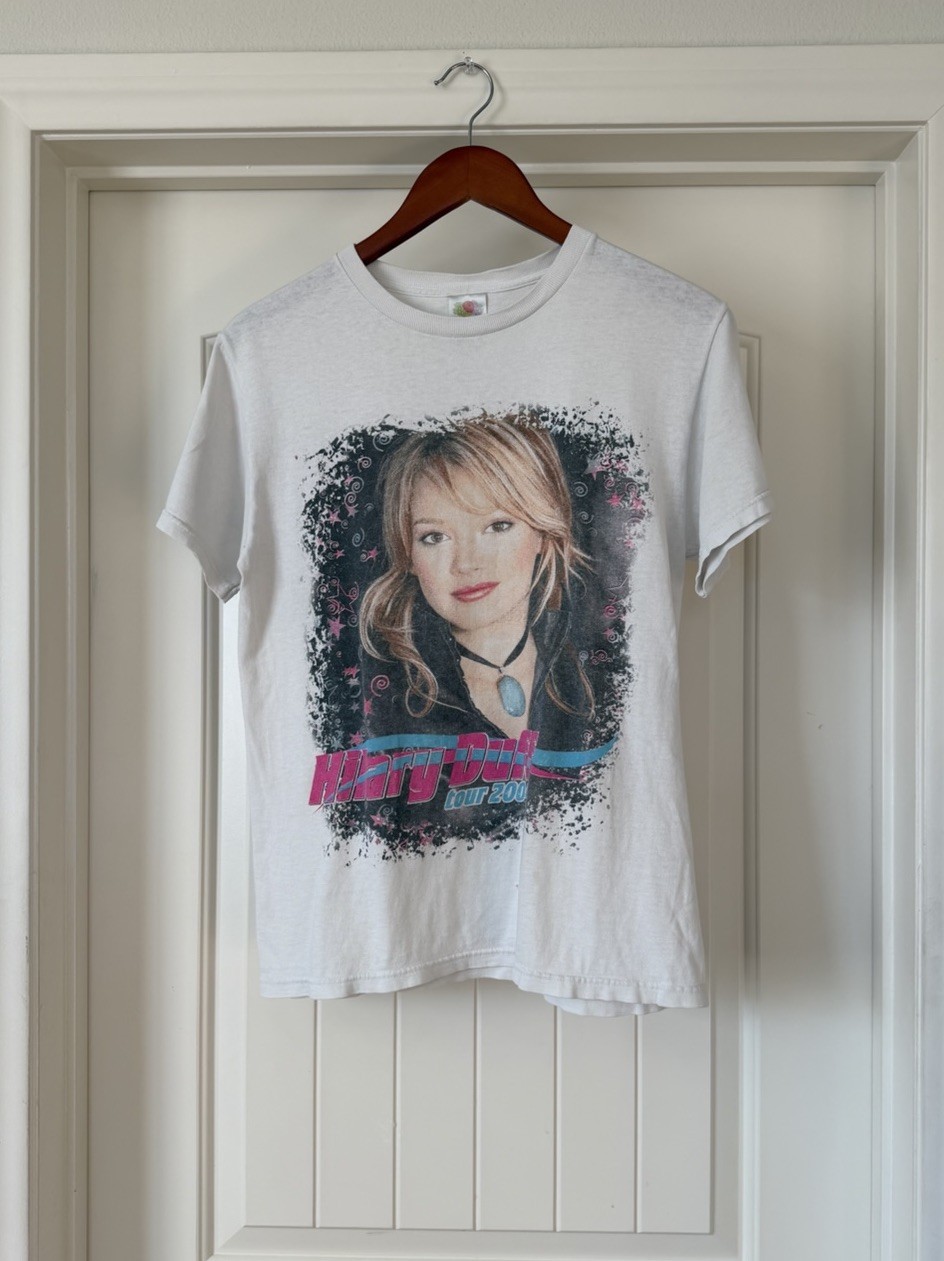 Vintage Y2K Original Hilary Duff 2004 Tour Rap T Shirt Sz S/M Lizzie McGuire