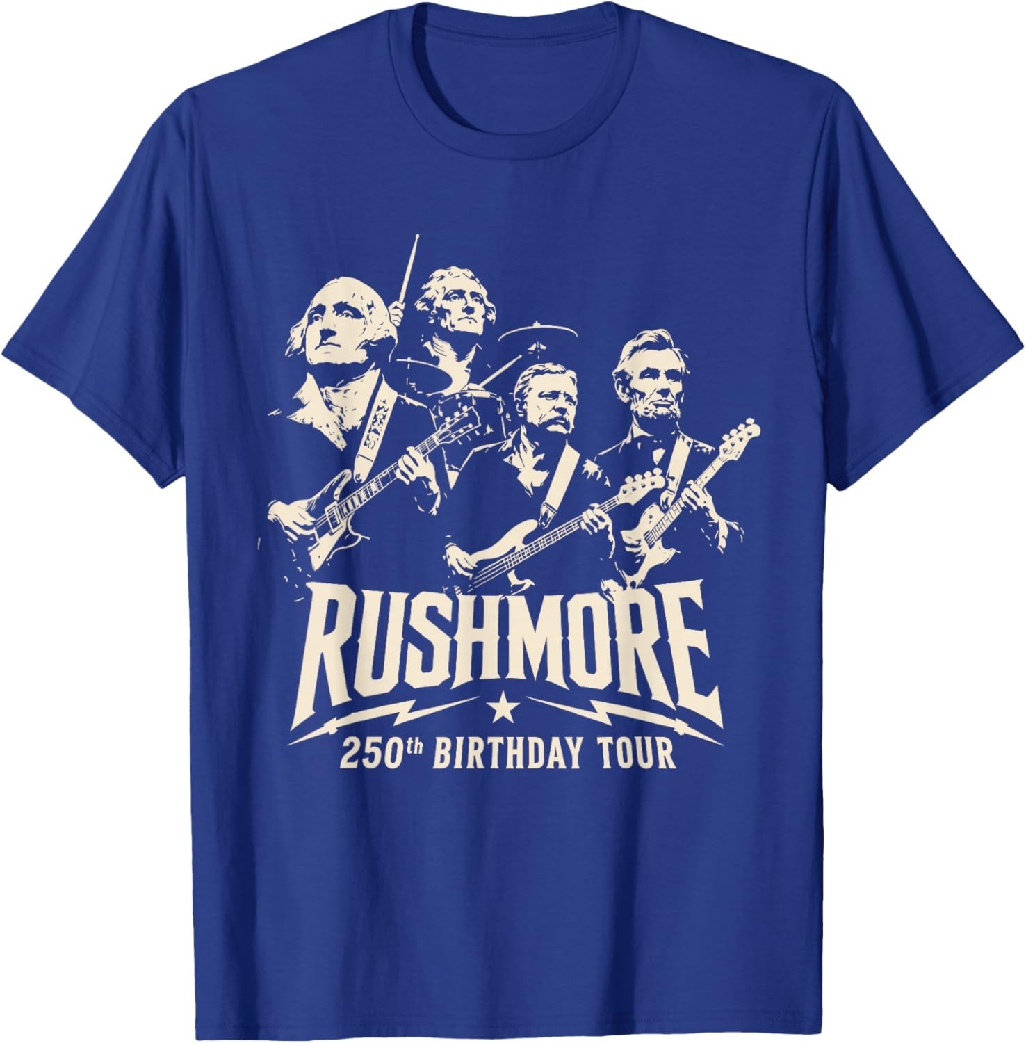 Funny Mount Rushmore 250th Birthday Tour Rockstar Graphic T-Shirt