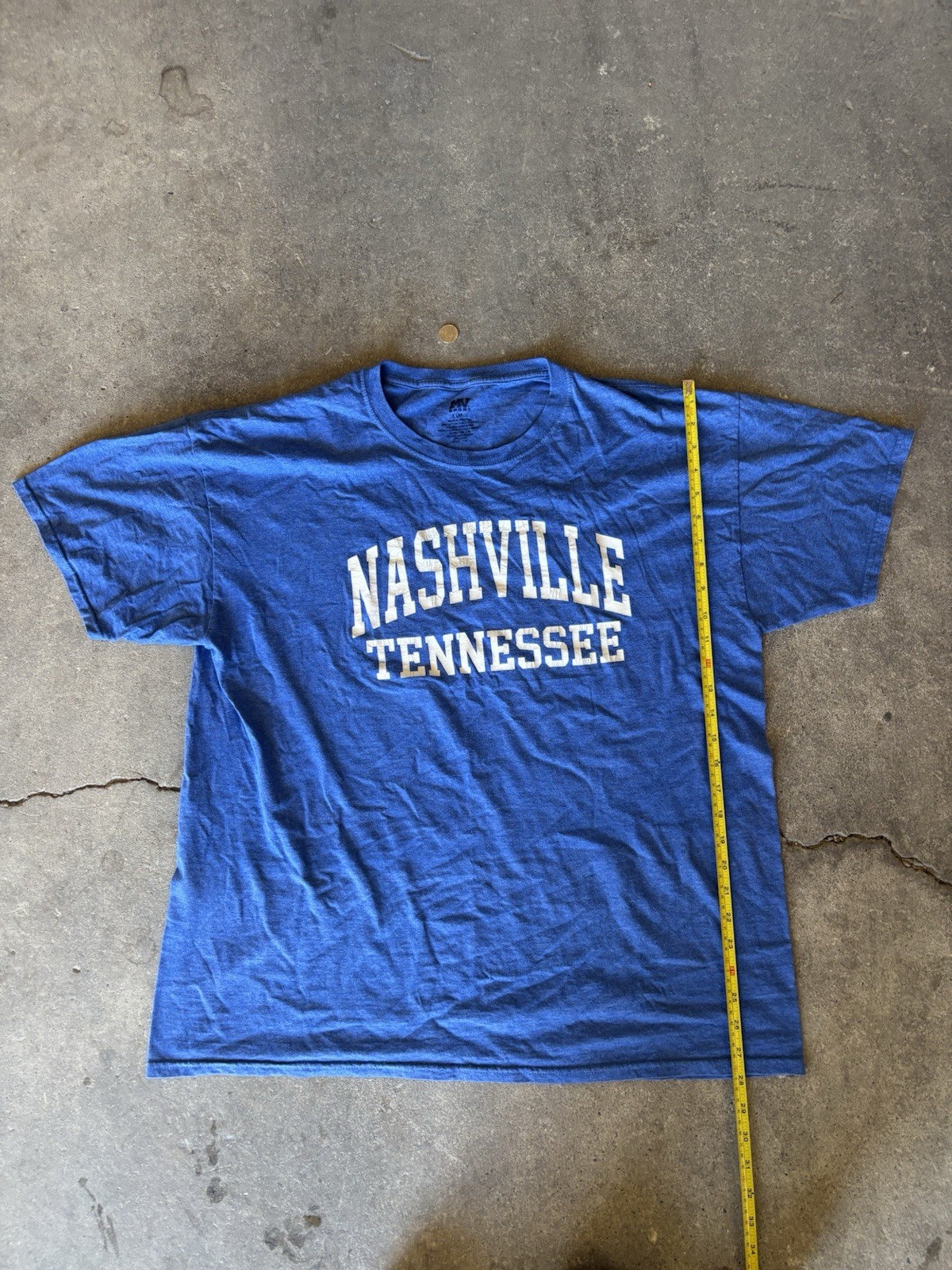 MV Sport Men’s XL Blue Crew Neck Short Sleeve Nashville TN Graphic T-Shirt