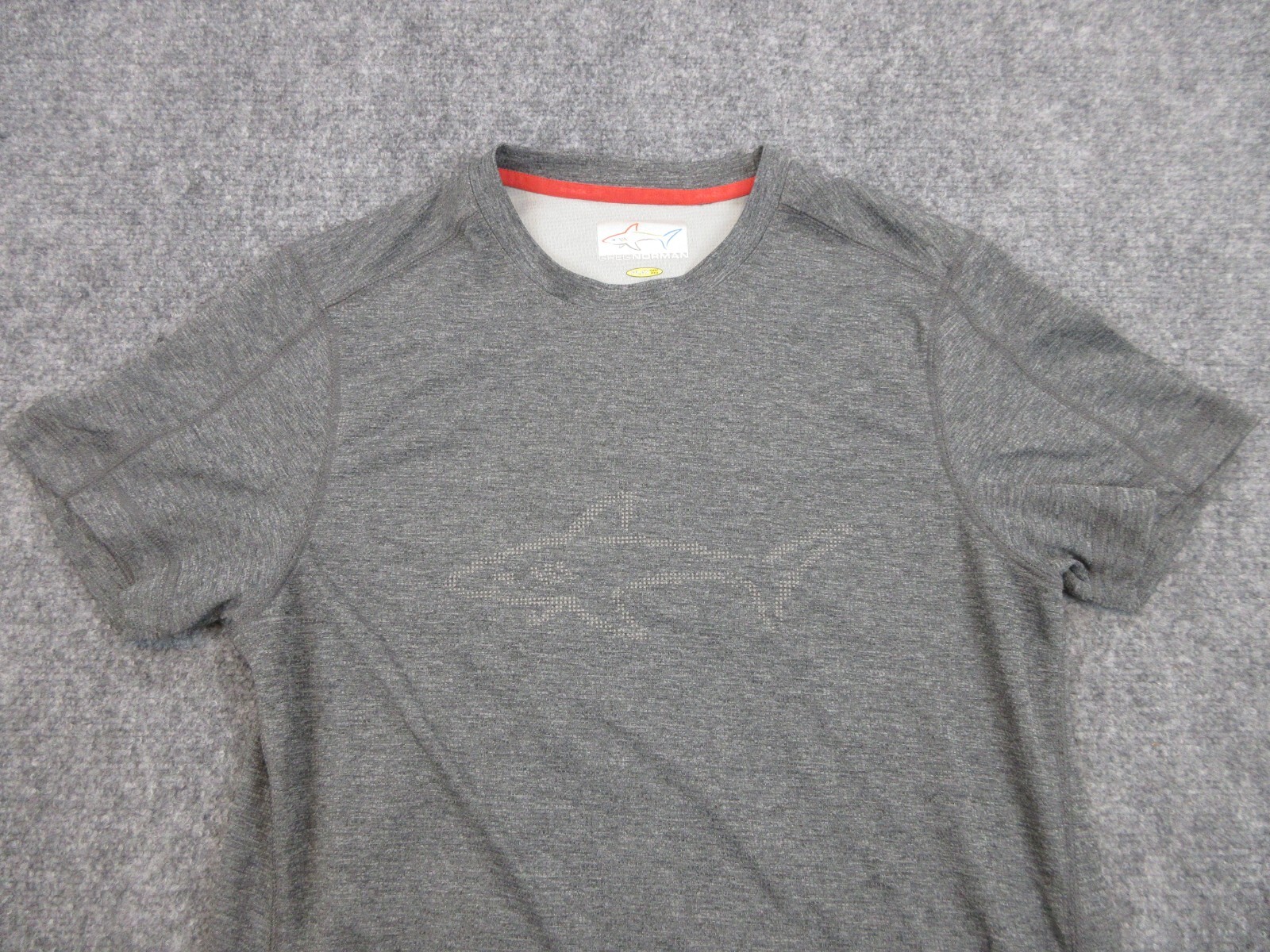 Greg Norman Shirt Mens Adult Small Gray Shark Logo Outdoors Golf Lightweight