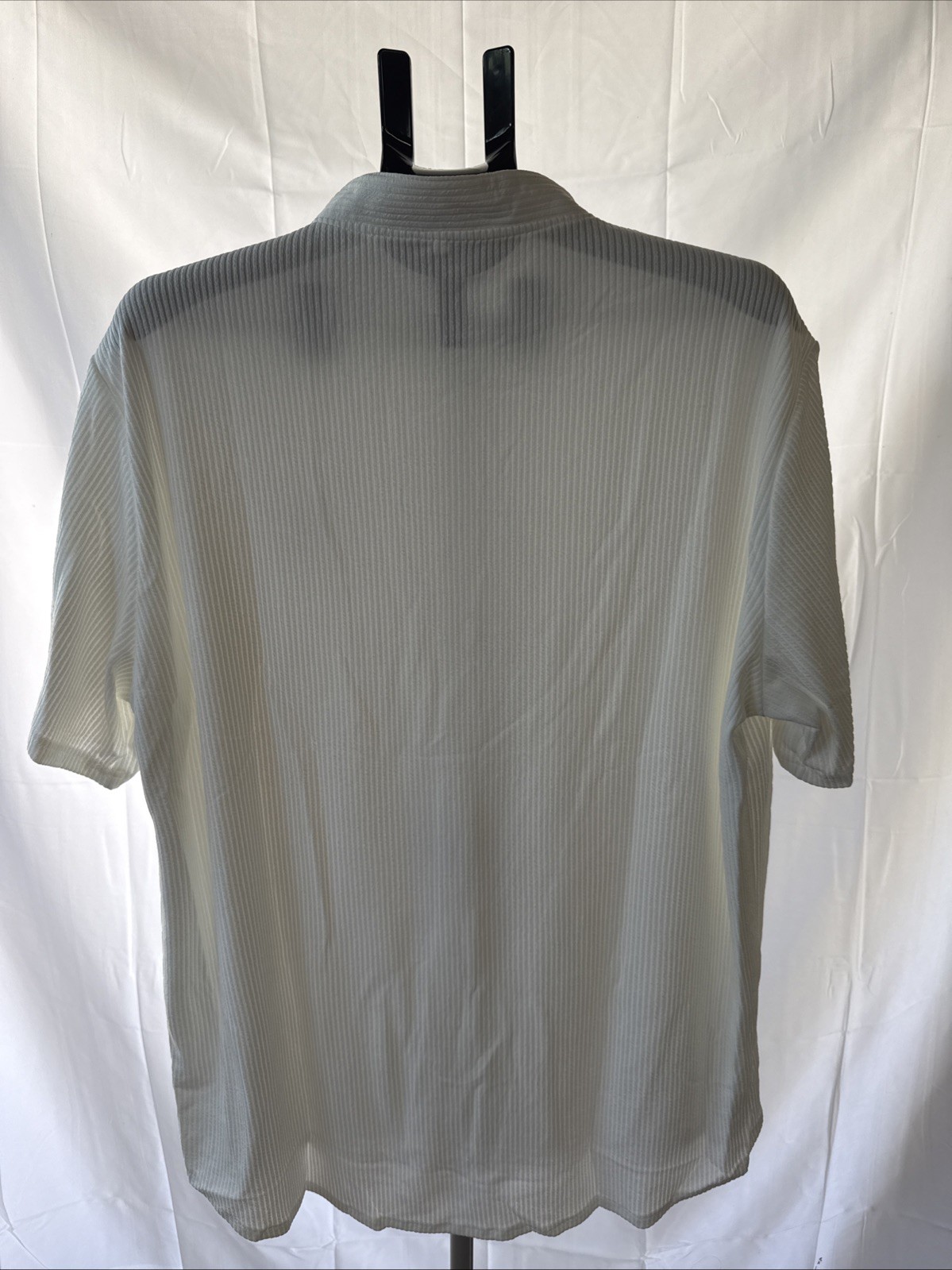 XXL White Ribbed Top With Blue Logo