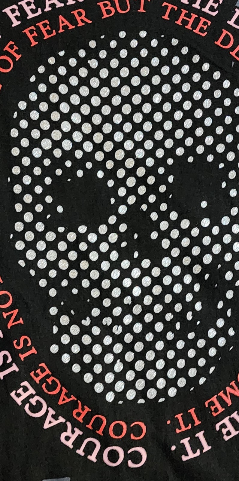 Launder T-Shirt Men’s Sz 3XL Studded Skull Bling Courage Overcome Fear Tee
