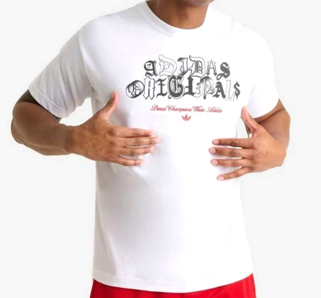 NEW MENS ADIDAS ORIGINALS SCRIPT LOGO TREFOIL TEE SHIRT ~SIZE LARGE #KE1053