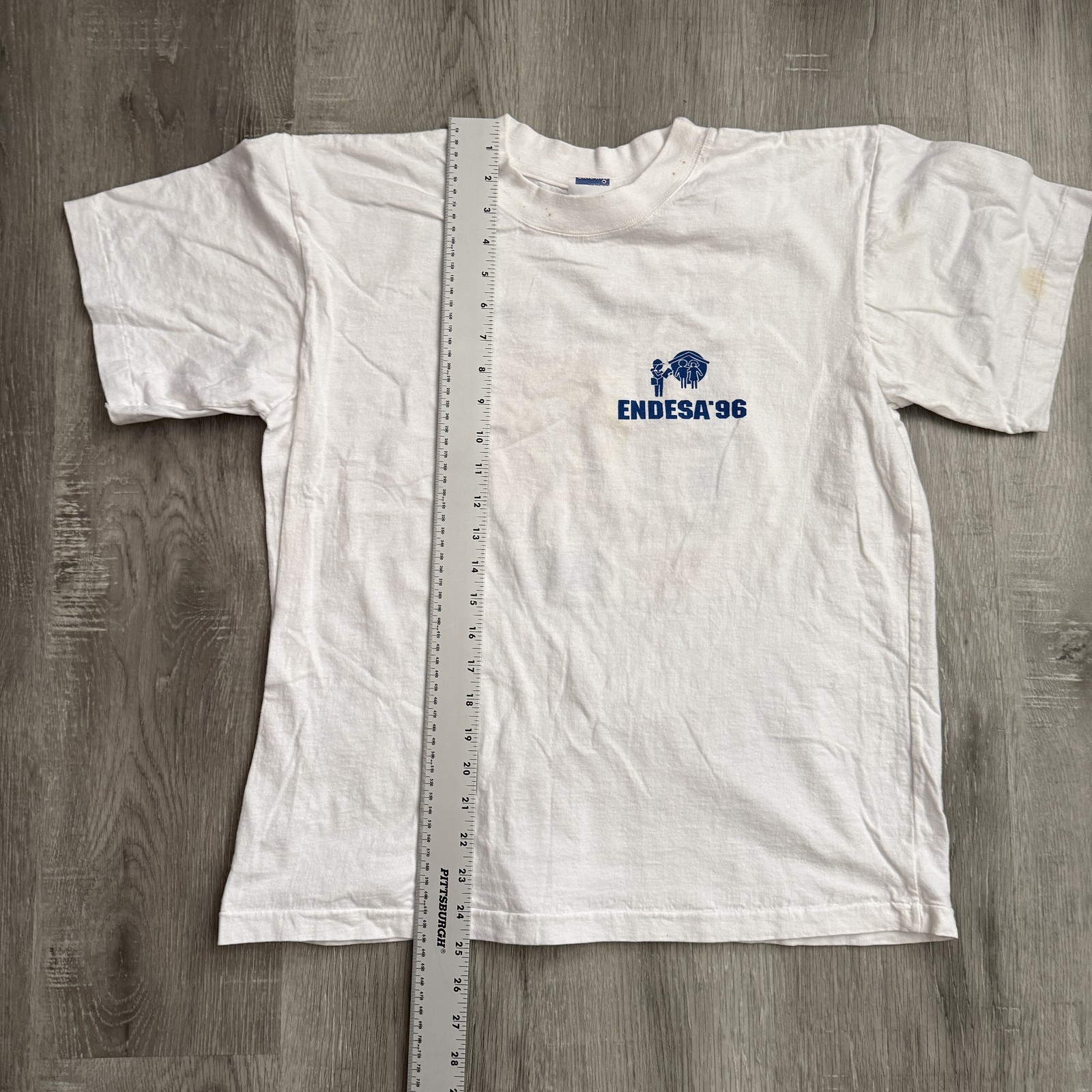 Vintage Sandria ENDESA 96 Shirt Mens Medium White Dominican Republic 90s Tee