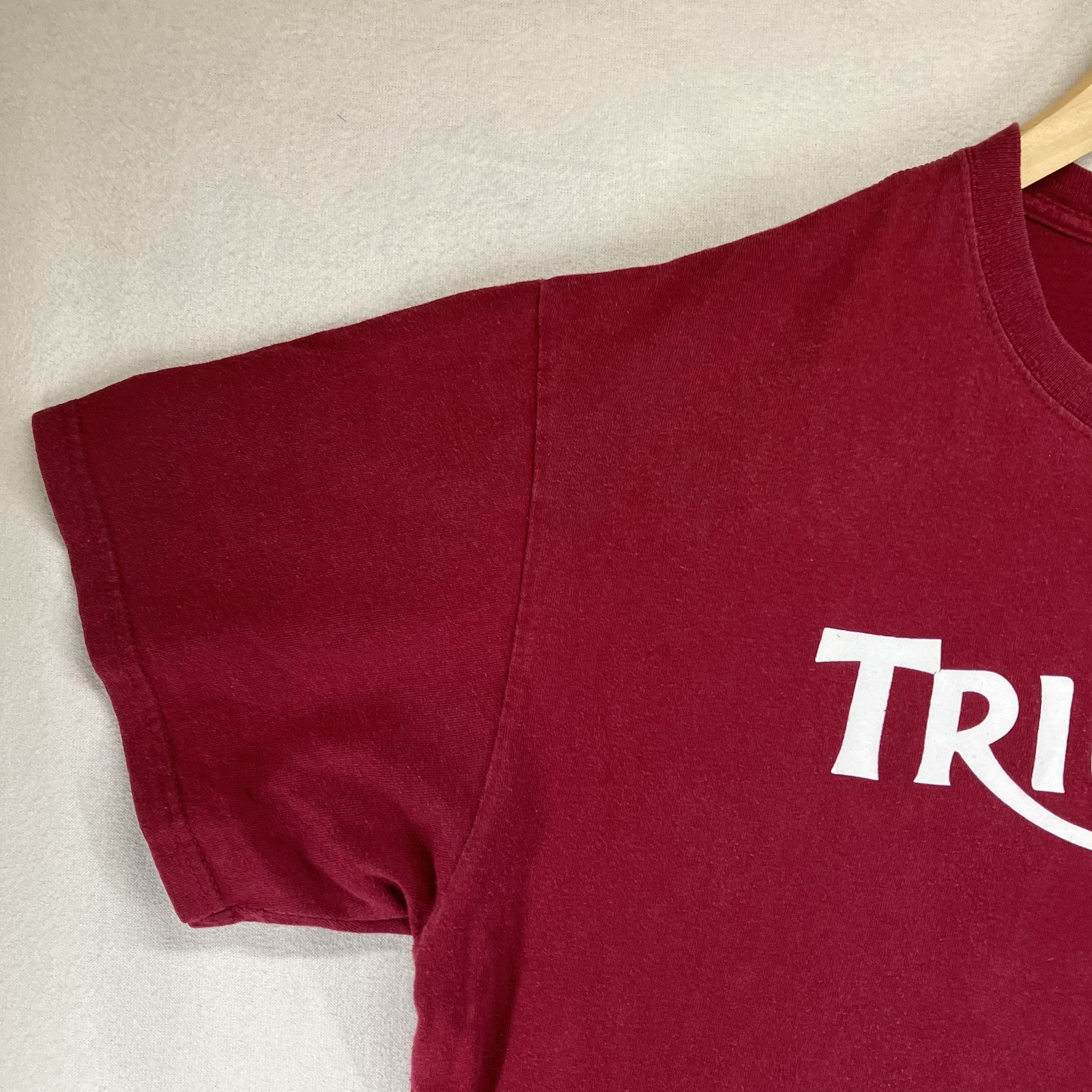 VTG 90s Triumph Motorcycles MENS LARGE Burgundy Spellout Dallas Texas RPM *wear*