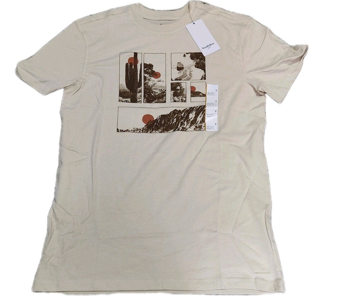 NEW Goodfellow & Co. Men’s Southwest Cream Graphic T-Shirt Size Small