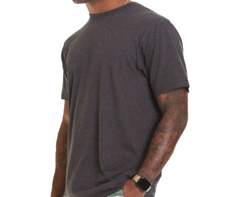 CSG Champs Mens Dark Gray 100% Cotton Crew Neck Tee Shirt Medium