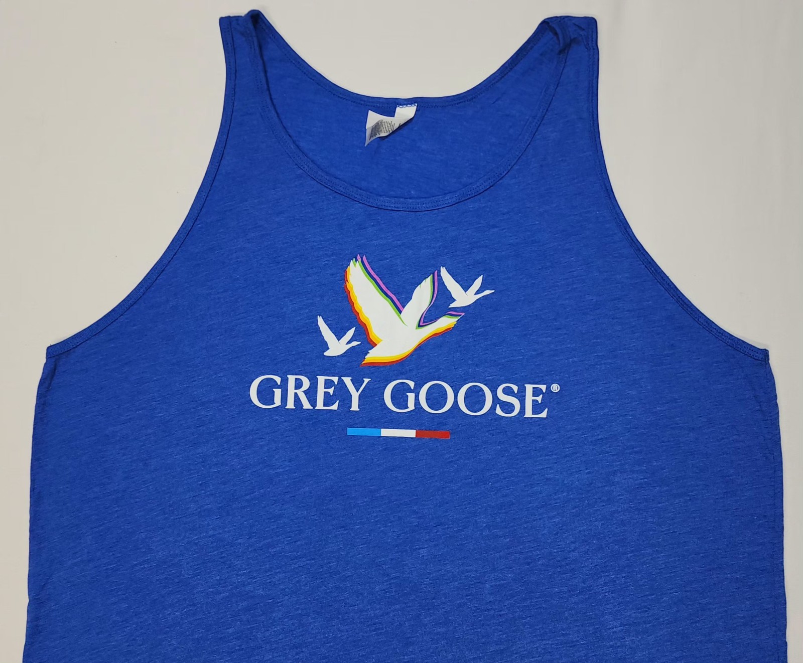 Grey Goose Vodka Men Blue Sleeveles Branded Tank Top Graphic Print Logo French M