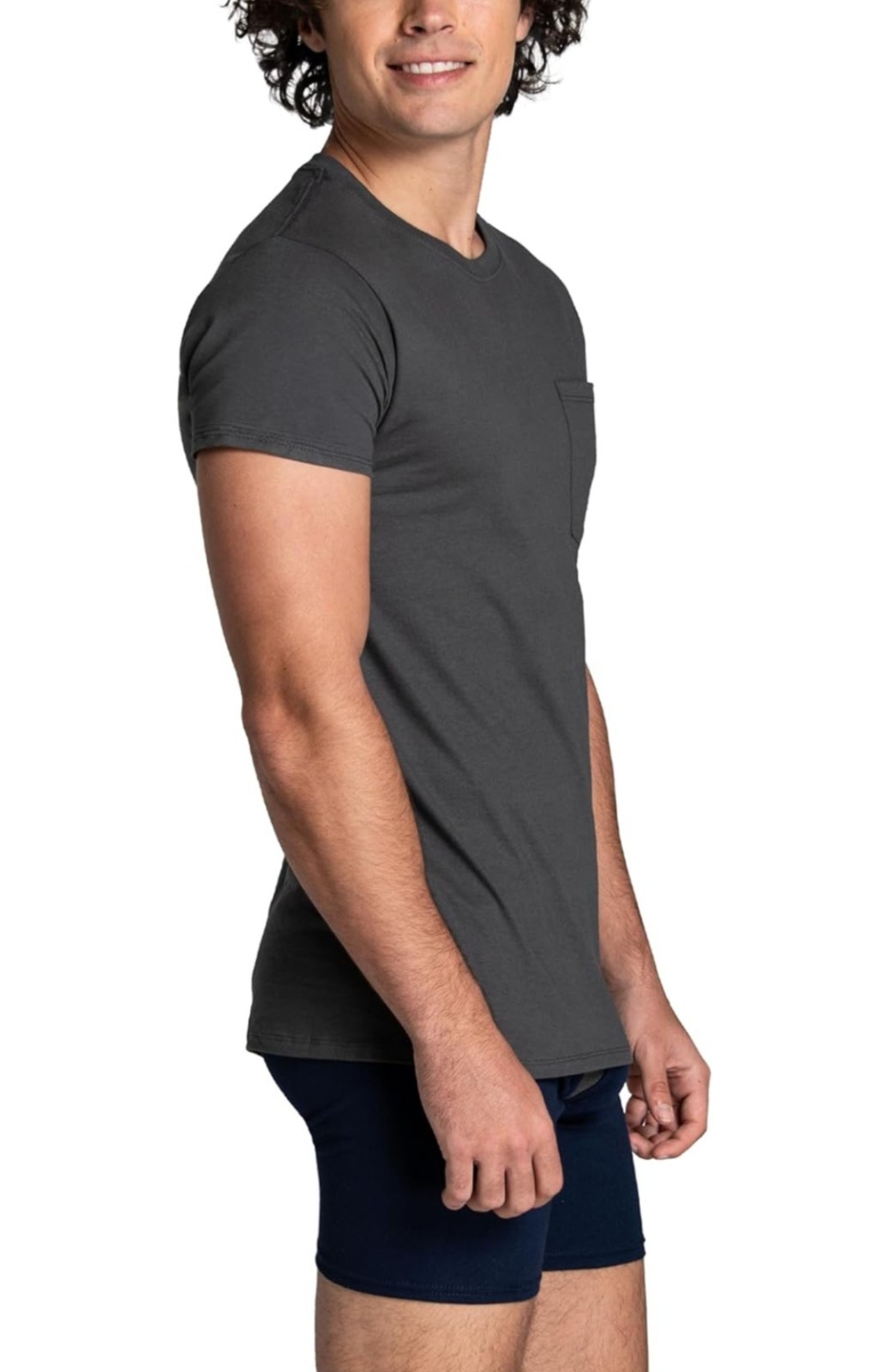 Fruit Of The Loom Men’s 6pk Pocket Tees Size L New Moisture Wicking Eversoft