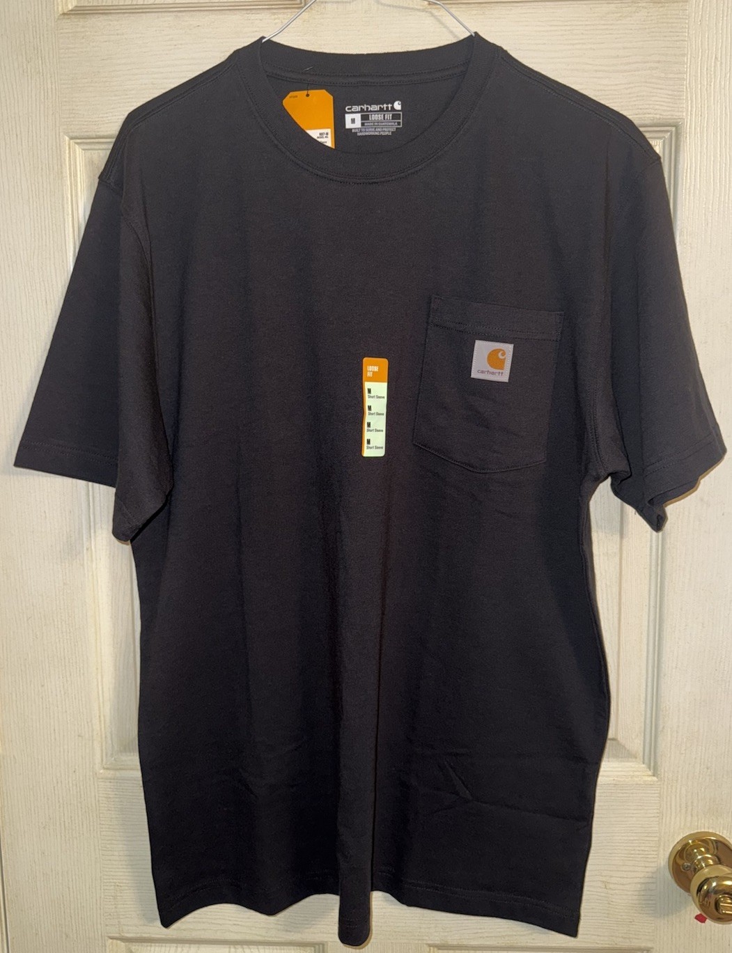 Carhartt Men’s Pocket T-Shirt Black Loose Fit Size Medium M Brand New Uline