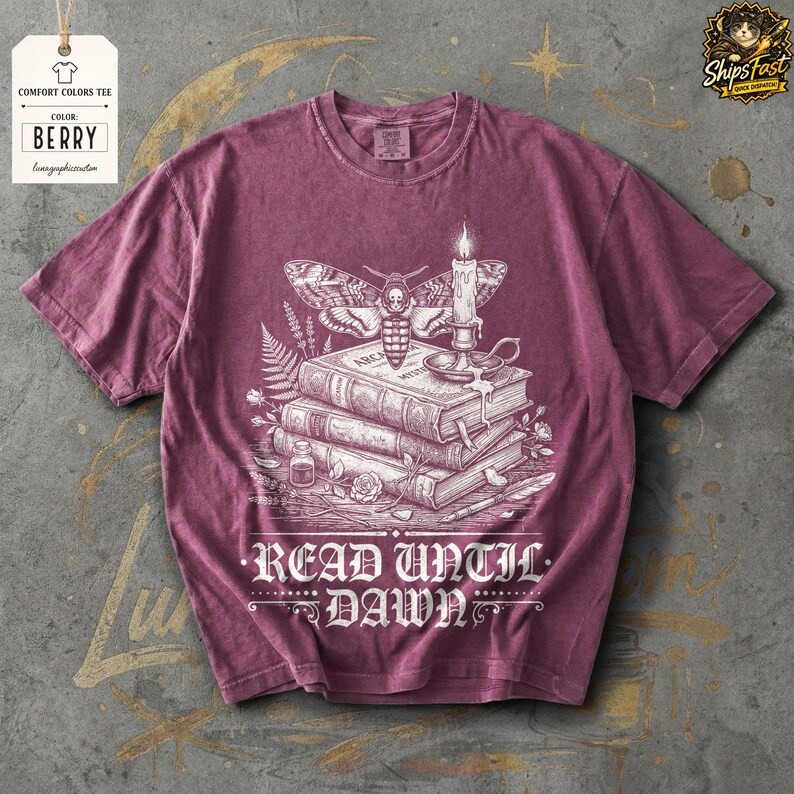 Read Until Dawn Book Lover Comfort Tee