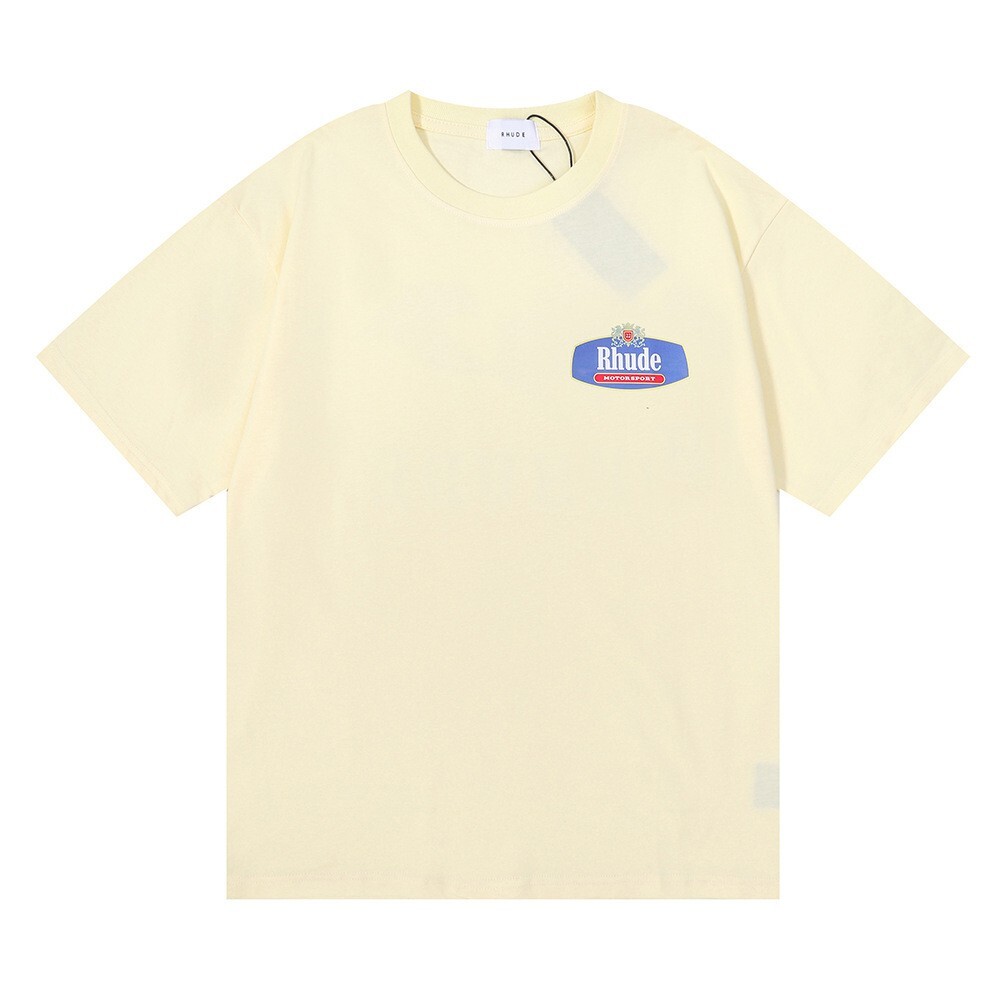 RHUDE NEW Men Women High Quality Loose Leisure Cotton Short Sleeve T-Shirt M-2XL