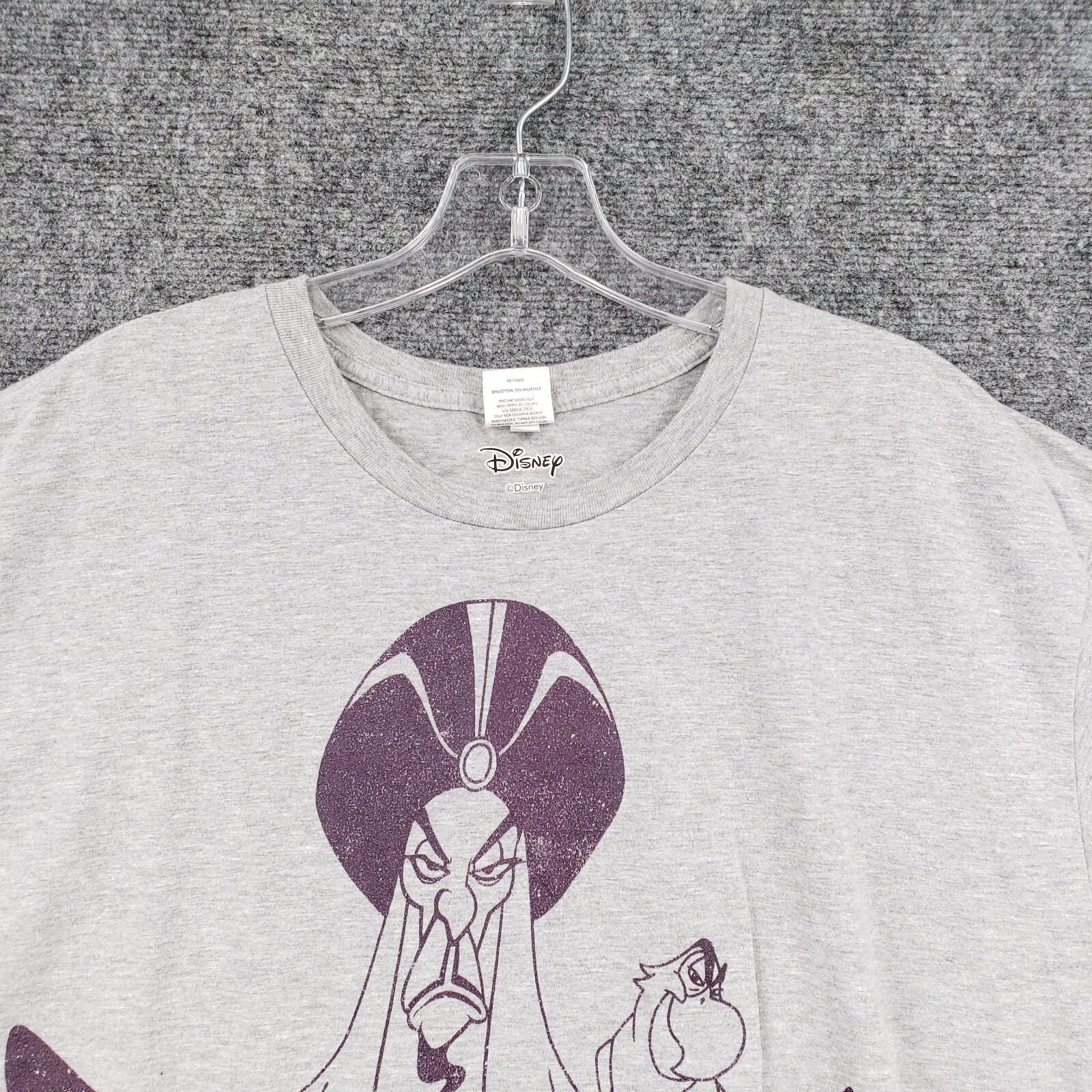 Disney T Shirt Men 2XL XXL Gray Aladdin Jafar Ecstatic Short Sleeve Pullover Tee