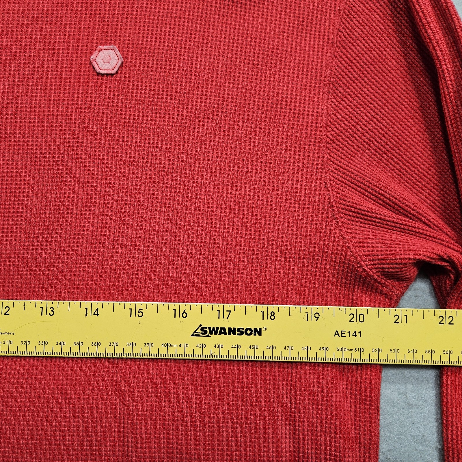 Southpole Waffle Knit Thermal Shirt Mens XL Fire Engine Red Fitted Slim Classic