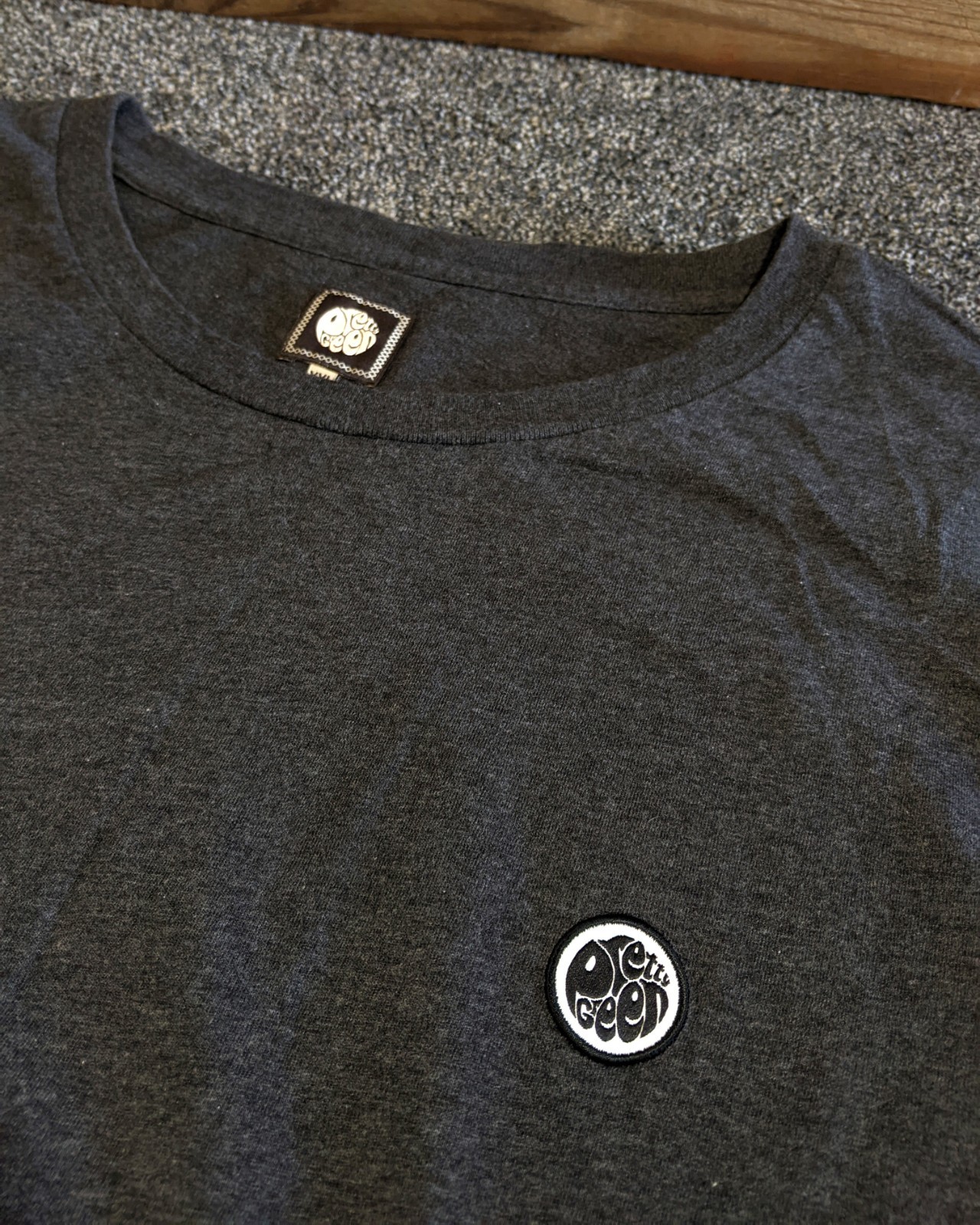 PRETTY GREEN Men’s Charcoal/Marl Grey Cotton T-Shirt Embroidered Logo Top XXL