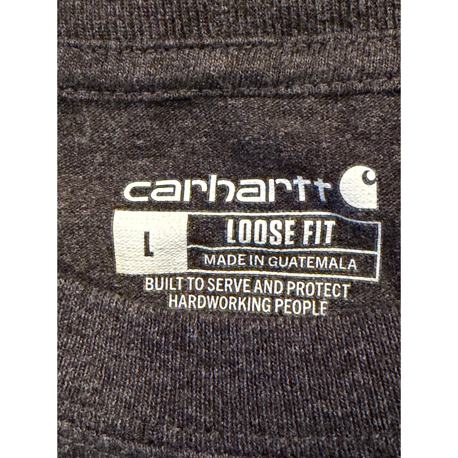 Carhartt T-Shirt Mens L Gray K87 Loose Fit Anthem Flex Herbicide FMC Pocket Tee*