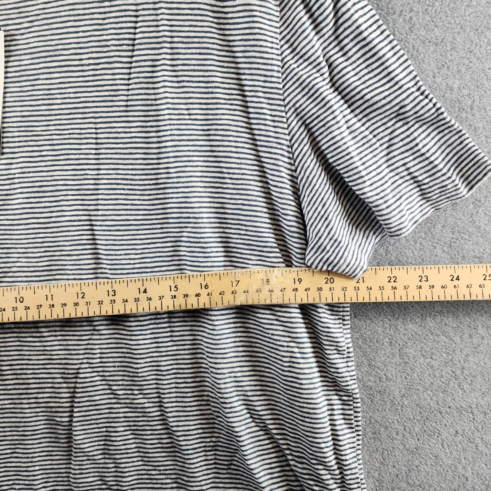 The Men’s Store at Bloomingdale’s Striped Linen Tee XL Dark Slate Short Sleeve