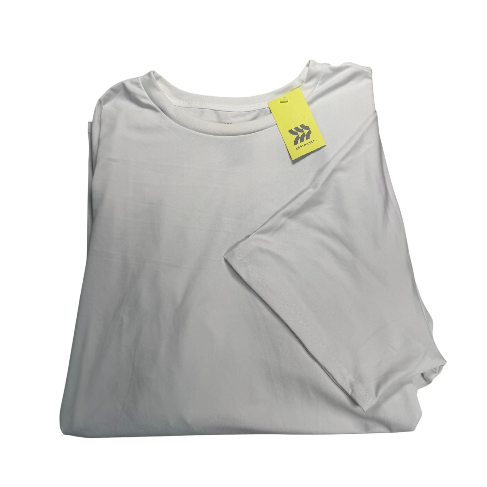 All in Motion Performance Tee Men’s XL White Short Sleeve Relaxed Fit NWT