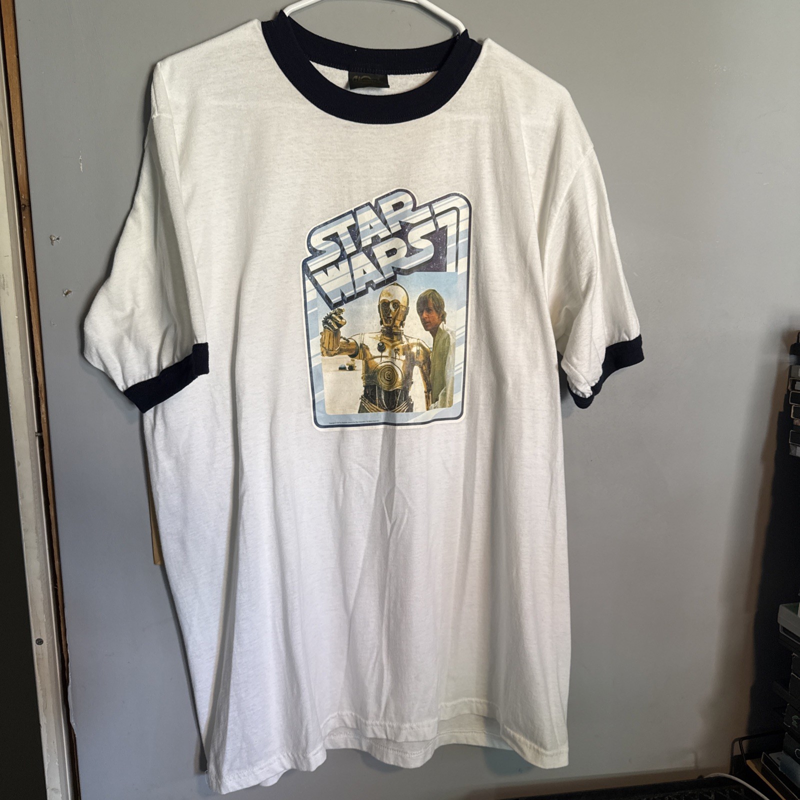 Vintage Changes Star Wars XL Shirt Luke Skywalker & C-3PO 1977 50/50 Cotton Poly