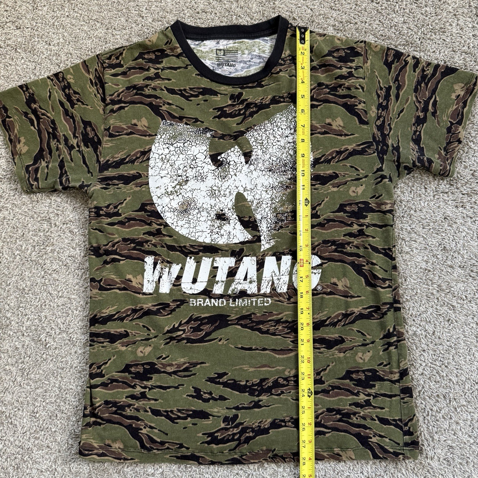 🔴Wu-Tang Shirt Size Large Camouflage Wu Shattered Design WuTang Brand Ltd Rare