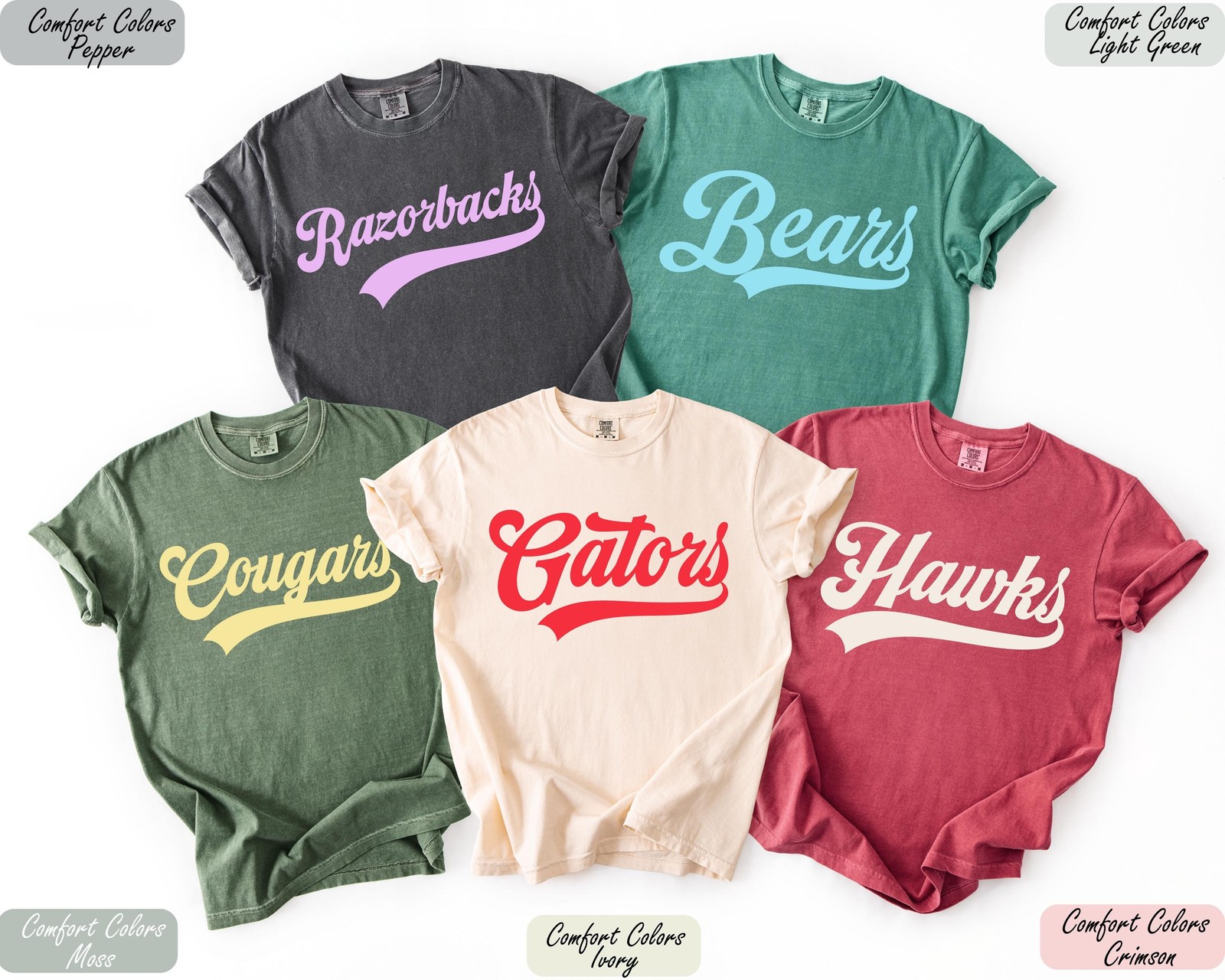 Comfort Colors Custom School Mascot T-Shirt Custom Name Gifts For Back To