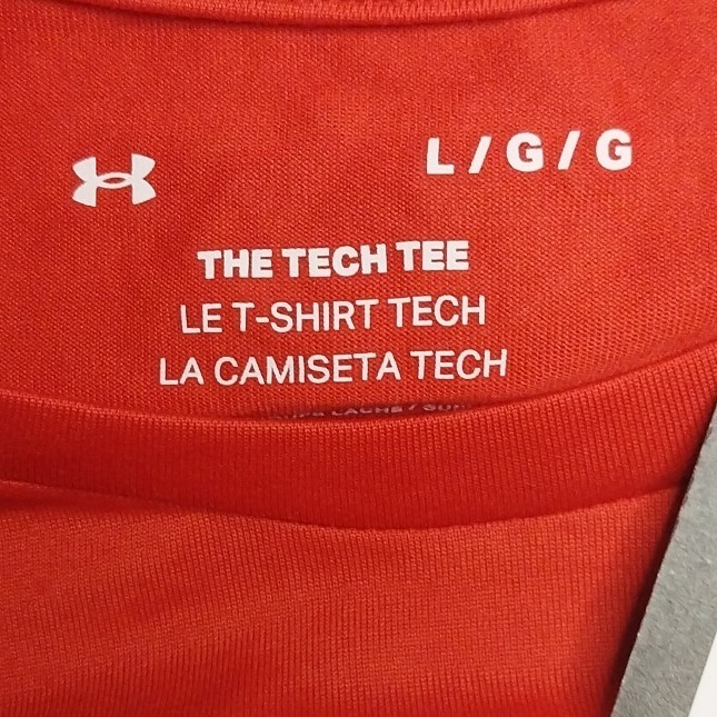 Under Armour Red L Men’s Short Sleeve Crew Neck UA Tech 2.0 Polyester Tee