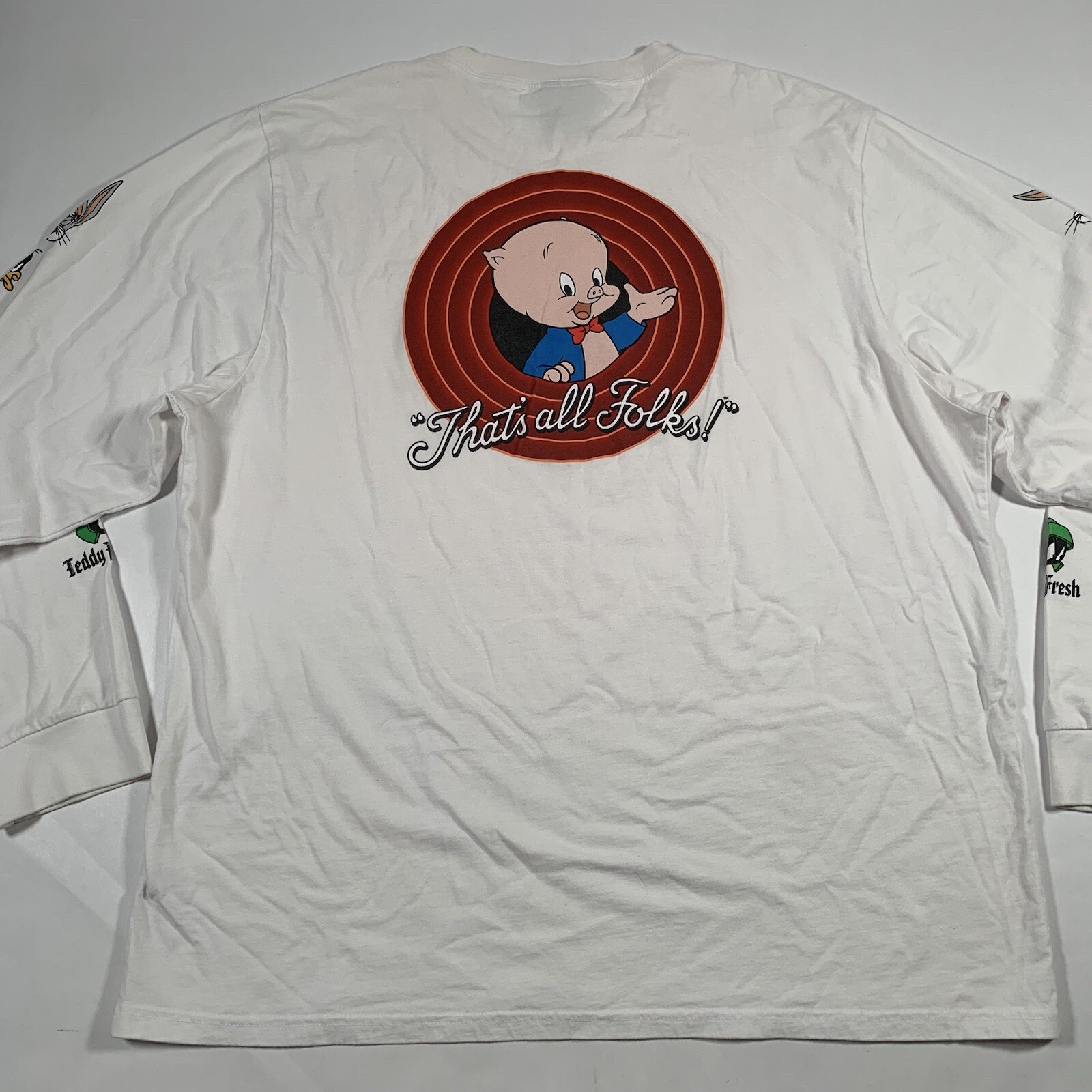 Teddy Fresh x Looney Tunes Adult 2XL Thats All Folks Long Sleeve T-Shirt Porky