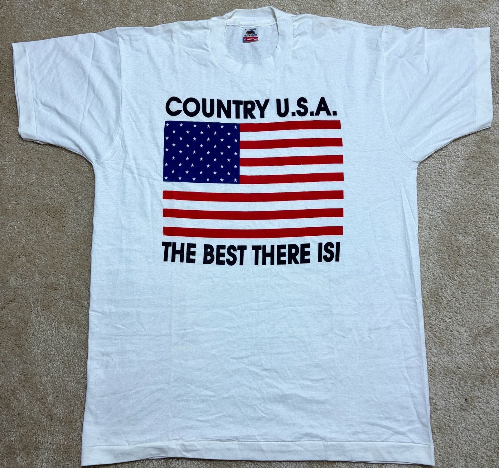Vintage Fruit of the Loom Country U.S.A. The Best There Is! Single Stitch TShirt