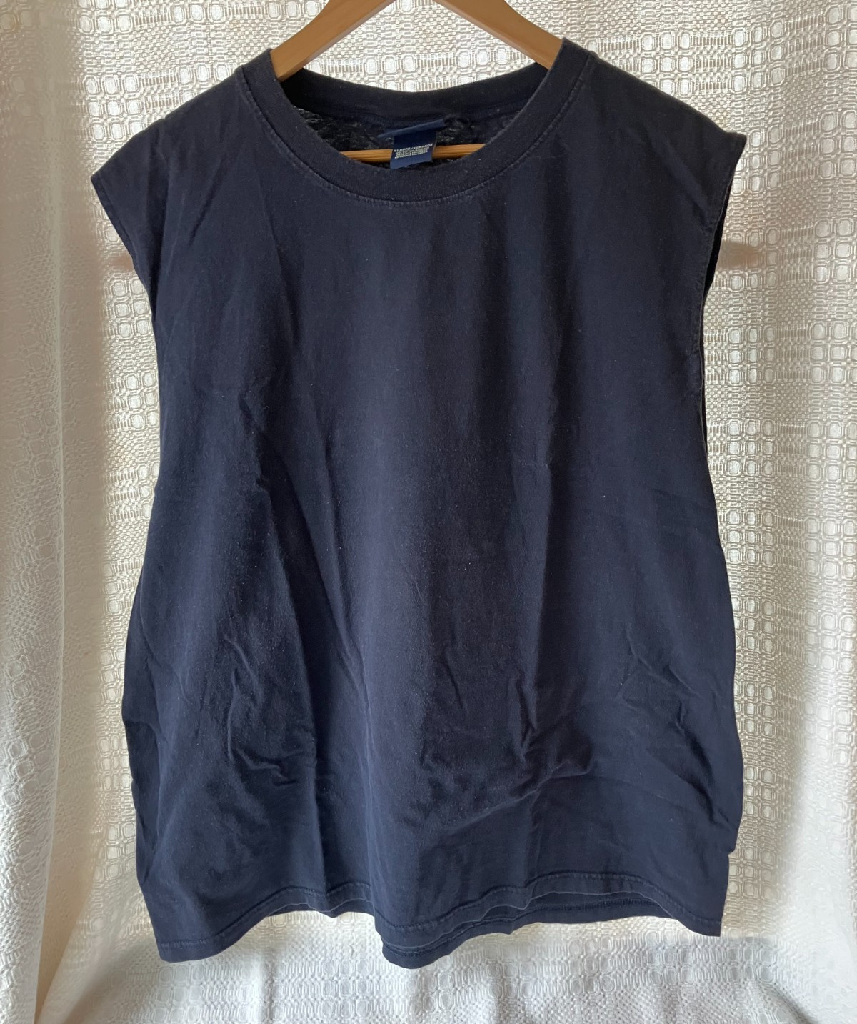 Vtg Basic Editions Navy Blue Muscle Tank Mens XL