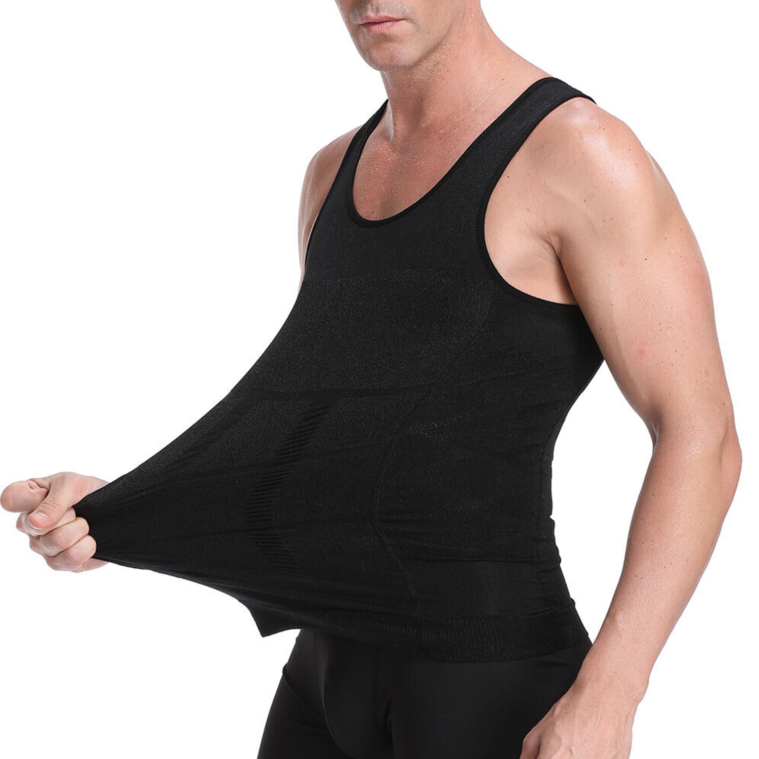 Mens Body Shaper Toning Vest Compression Shirt Tank Top Shapewear Slim Underwear