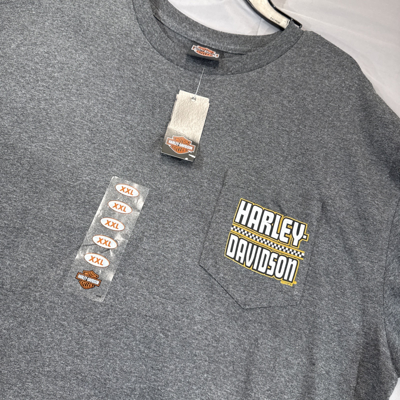 Harley Davidson T-shirt Gray Heritage Harley Davidson, Live Free Or Die 2013