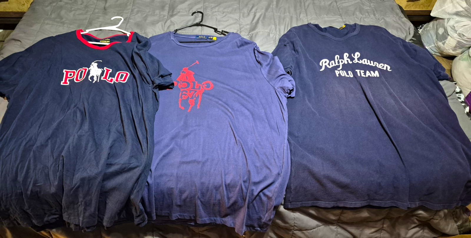 Polo Ralph Lauren Men’s Lot of 3 Blue Graphic Logo Crew Neck T-Shirt 3XLT