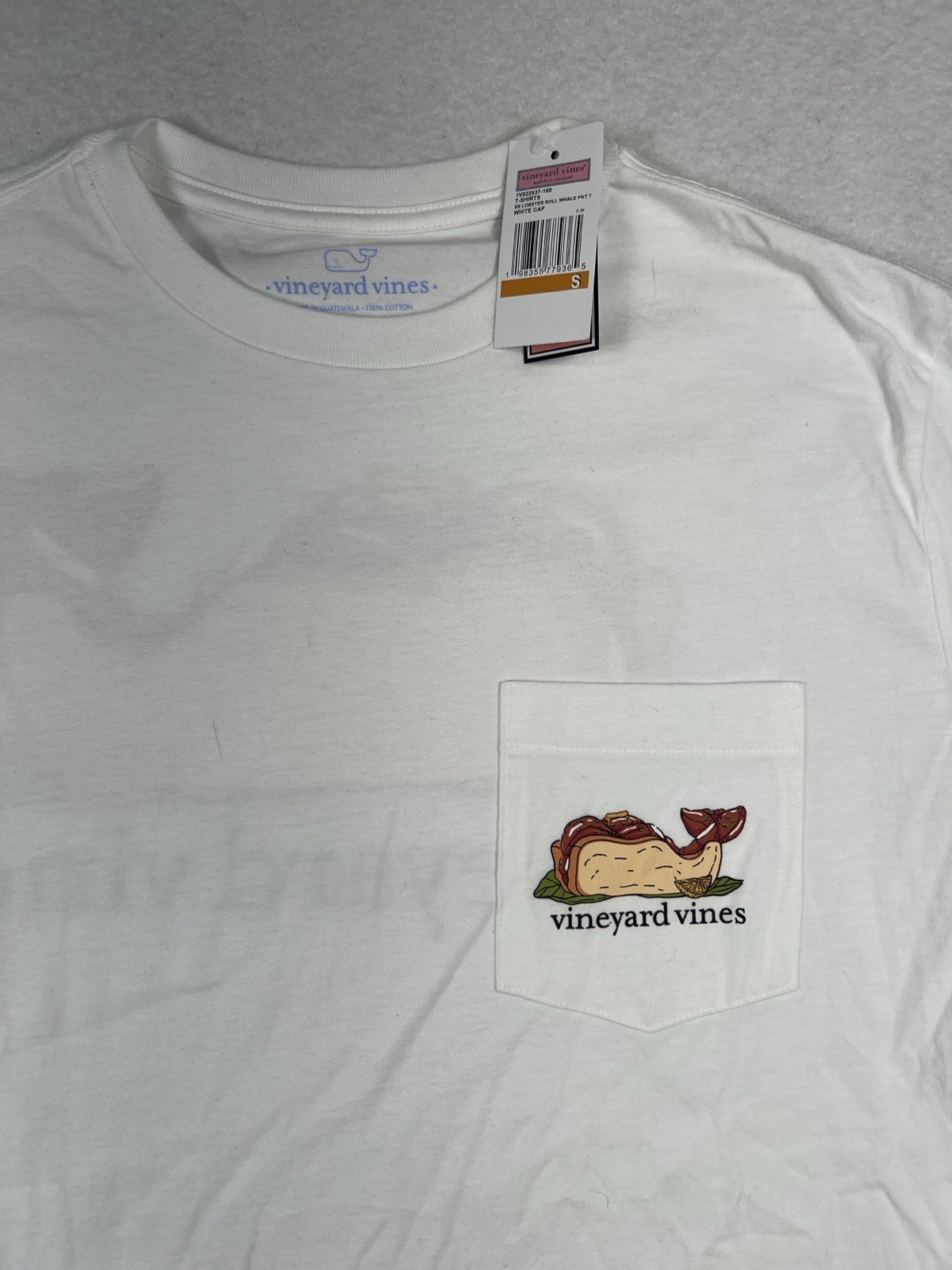 Vineyard Vines Lobster Roll Whale Short-Sleeve Pocket Tee White Men’s Size L